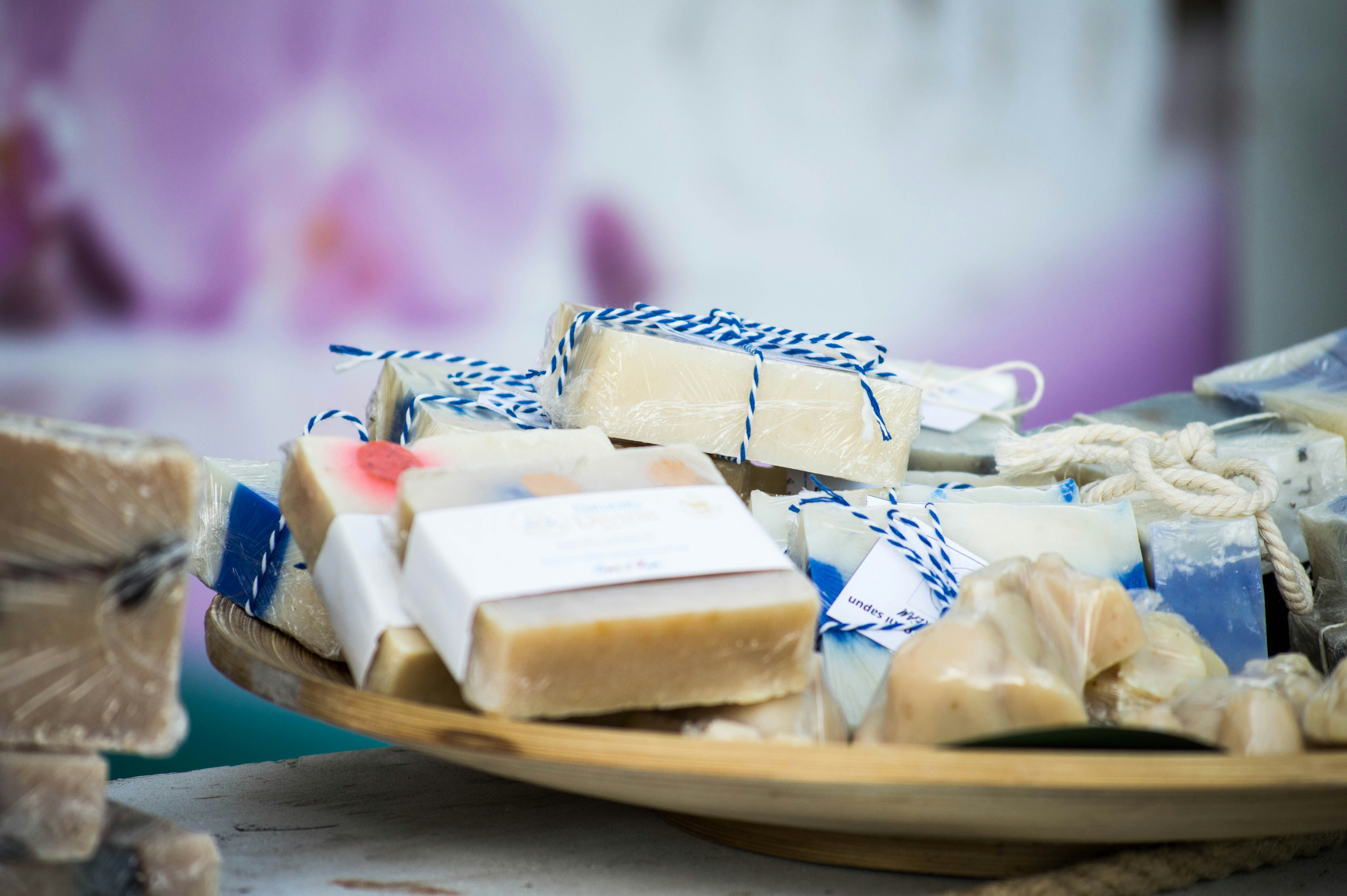 selective focus photography of soap party favors